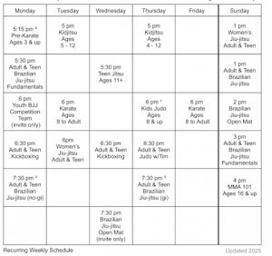 Our Schedule